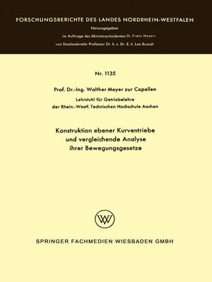 cover image of Konstruktion ebener Kurventriebe und vergleichende Analyse ihrer Bewegungsgesetze